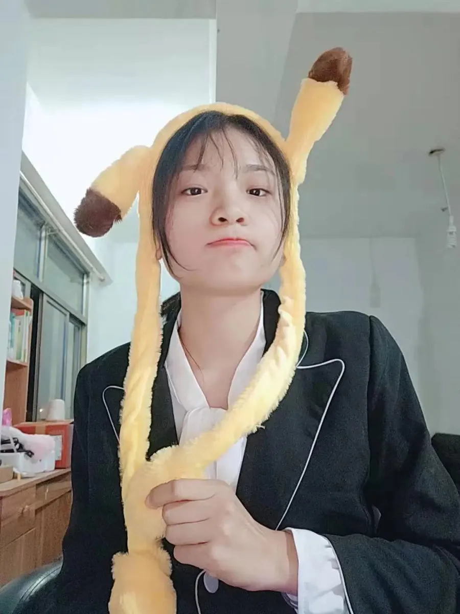 Bunny Ears Plush Beanie Cap