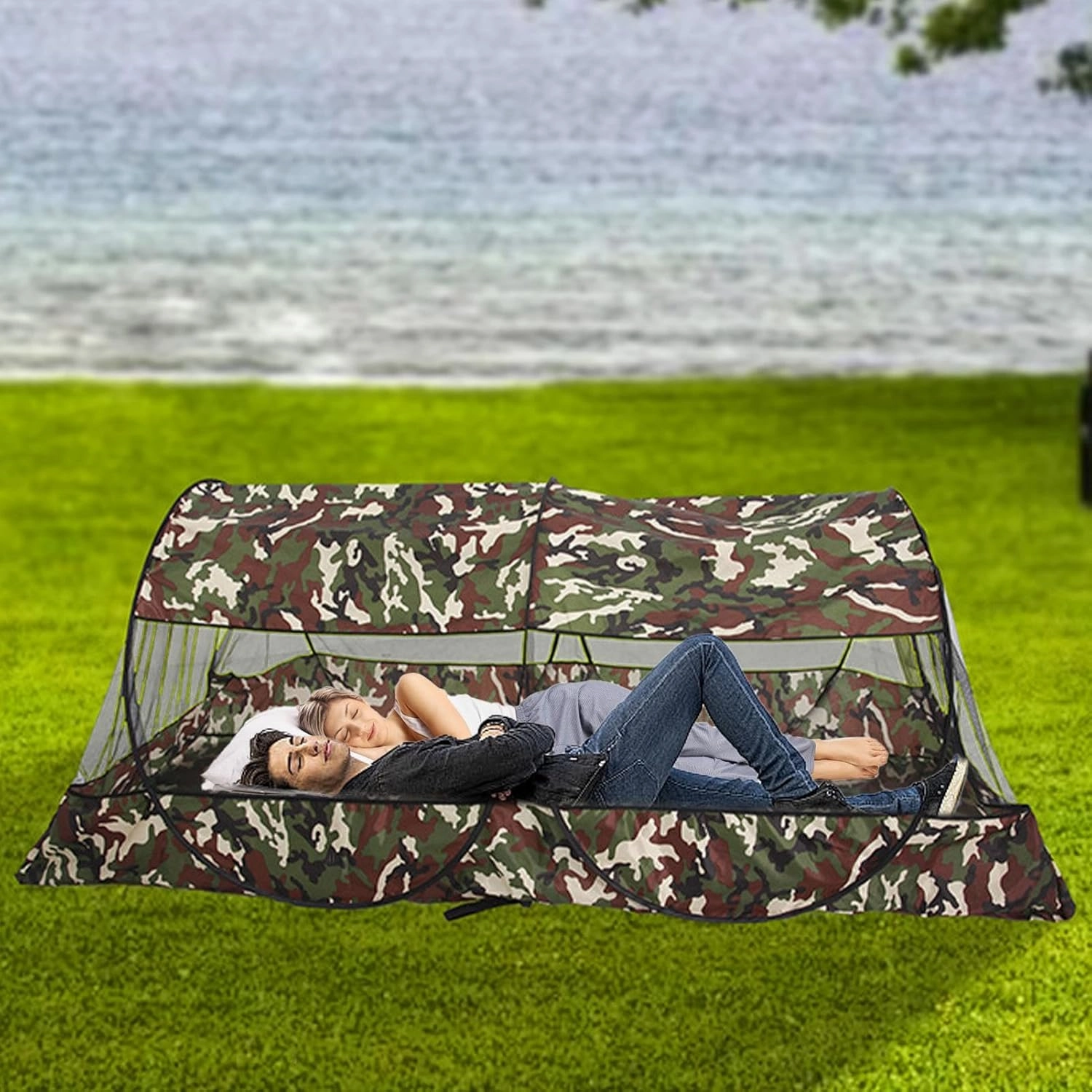 Camping Net Tent - Outdoor Sleep Mesh Netting, Traveling Carry Screen House | 4 Person Pop Up Screen Camping Tents, Multifunctional Netting Canopy with Carry Bag, Travel Folding Bassinet for Hiking