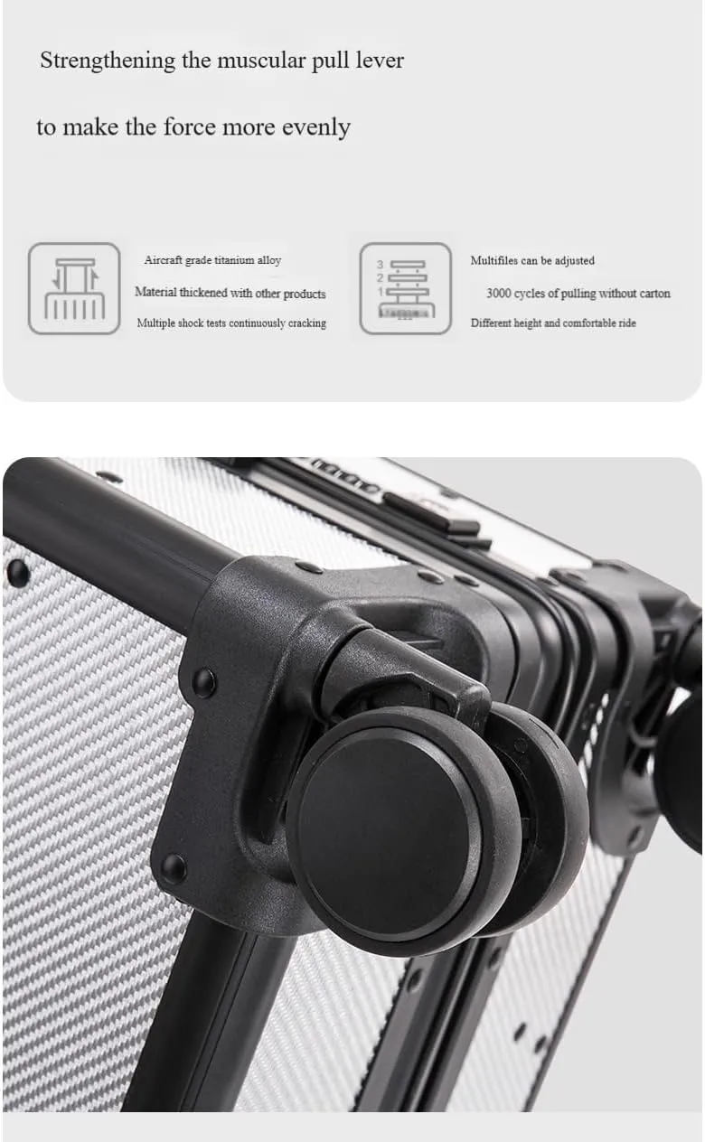 Carbon Fiber Carry On Luggage TSA Lock Spinner Suitcase Zipperless Design, Silent 360° Wheels, Aluminum Frame, Business Travel Bag (Ball pattern black, 24inch)