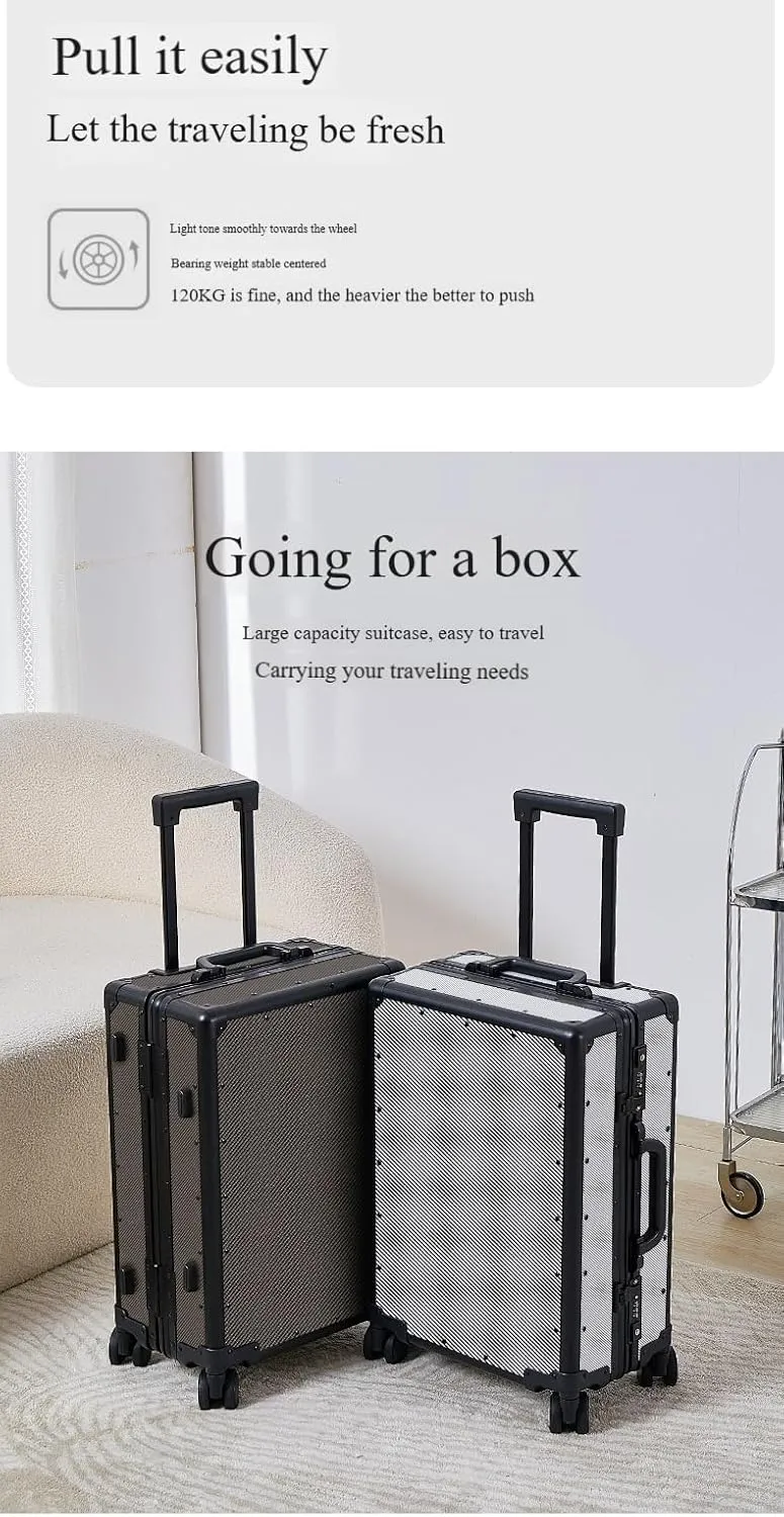 Carbon Fiber Carry On Luggage TSA Lock Spinner Suitcase Zipperless Design, Silent 360° Wheels, Aluminum Frame, Business Travel Bag (Ball pattern black, 24inch)