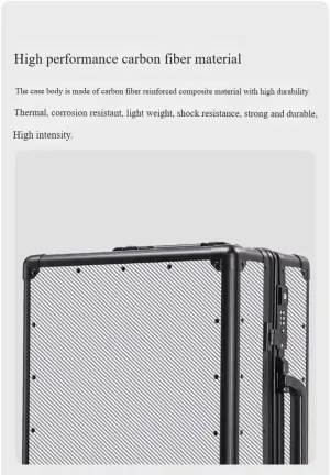 Carbon Fiber Carry On Luggage TSA Lock Spinner Suitcase Zipperless Design, Silent 360° Wheels, Aluminum Frame, Business Travel Bag (Ball pattern black, 24inch)