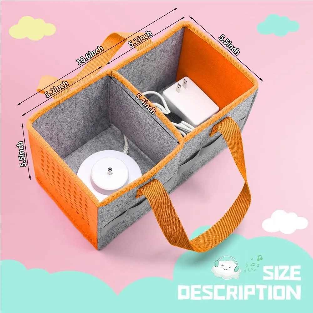 Carrying Case for Toniebox Starter Set and Tonies Figurines, Travel Felt Cloth Musical Toy Folding Bag for Toniebox Accessories (Orange)