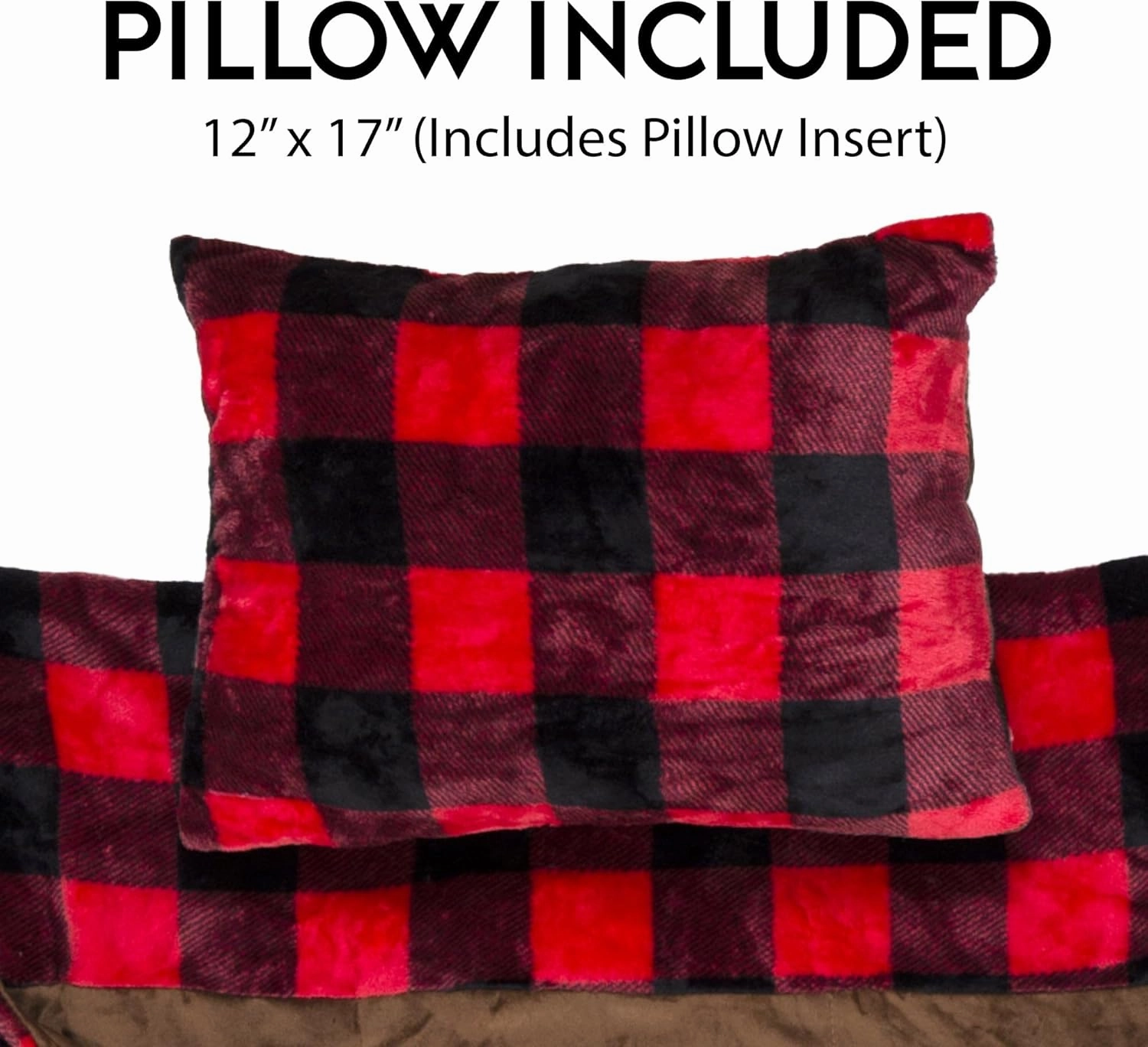 Carstens, Inc. Kids Slumber Bag Sleeping Bag/Nap Mat with Pillow for Boys & Girls, Red Buffalo Plaid