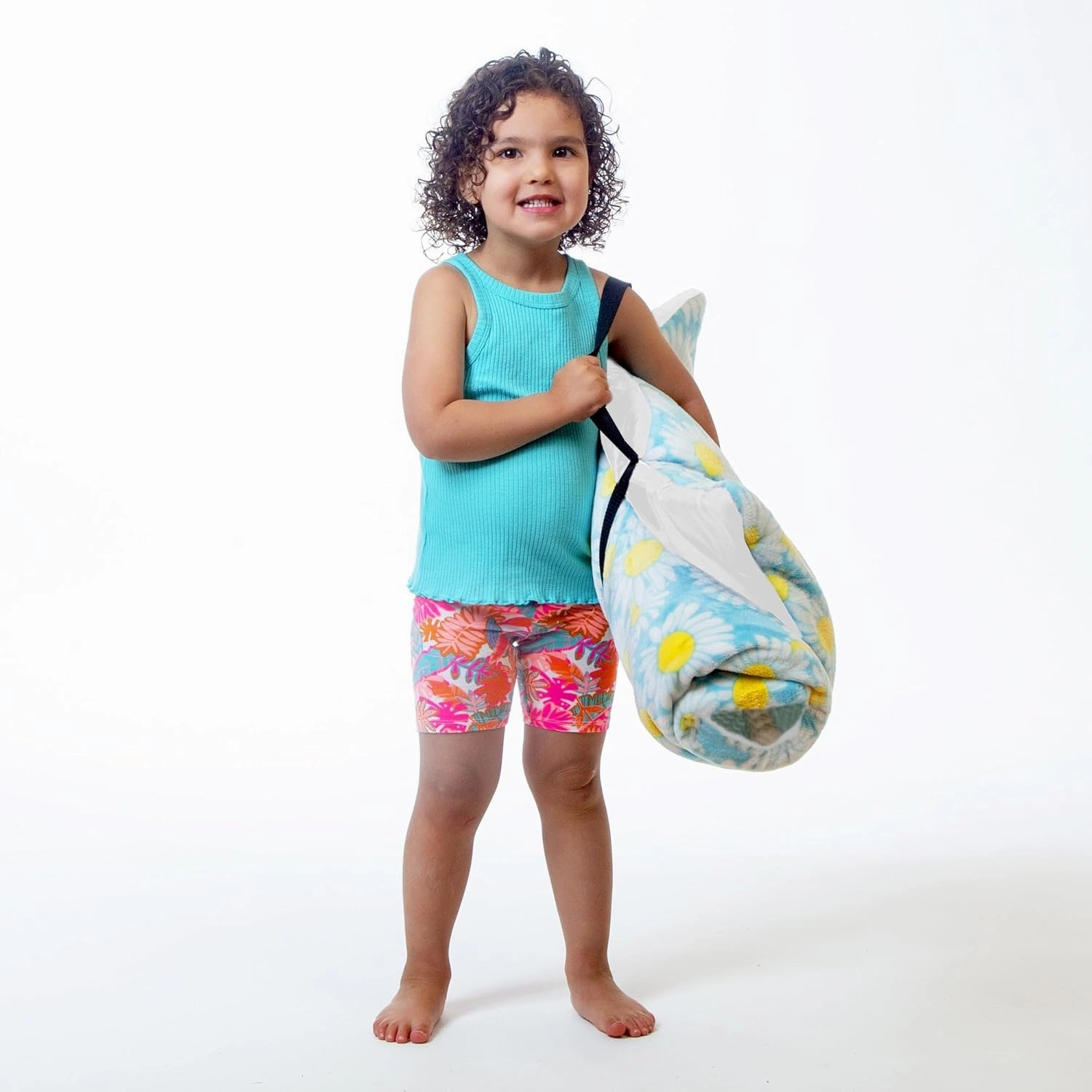 Carstens, Inc. Kids Slumber Bag Sleeping Bag/Nap Mat with Pillow for Girls, Flower Power