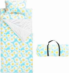 Carstens, Inc. Kids Slumber Bag Sleeping Bag/Nap Mat with Pillow for Girls, Flower Power