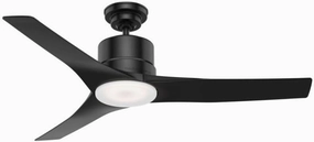 Casablanca Piston Indoor / Outdoor Ceiling Fan with LED Light and Remote Control, Matte Black Finish, 52