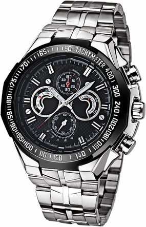 Casual Mens Watches Chronograph Fashion Sport Mens Wristwatches with Stainless Steel 30m Waterproof Scratch Resistant Mens Watch B