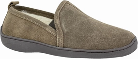 Clarks Mens Suede Leather Twin Gore Slipper SH20680 - Plush Faux Fur Lining Indoor Outdoor House Slippers For Men M US