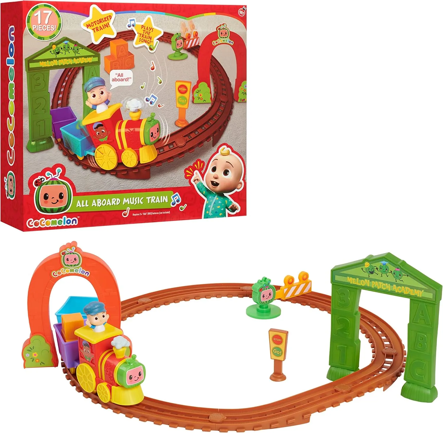 CoComelon All Aboard Music Train, Toy Figures & Playsets, Officially Licensed Kids Toys for Ages 18 Month by Just Play