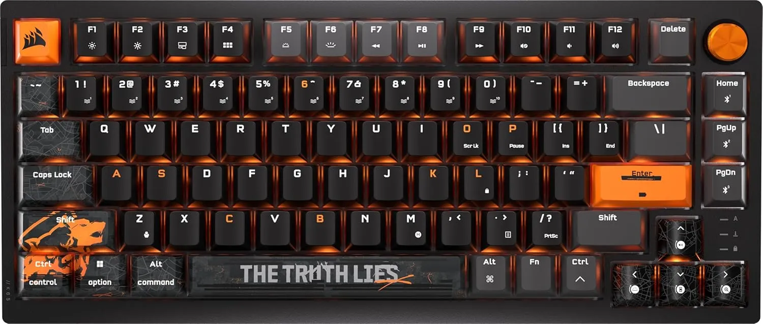 CORSAIR K65 PLUS WIRELESS Call of Duty®: Black Ops 6 Edition 75% RGB Hot-Swappable Mechanical Gaming Keyboard – MLX Red v2 Switches, PBT Keycaps, PC, Xbox Series X|S, Xbox One, PS5/PS4, Mac, QWERTY NA