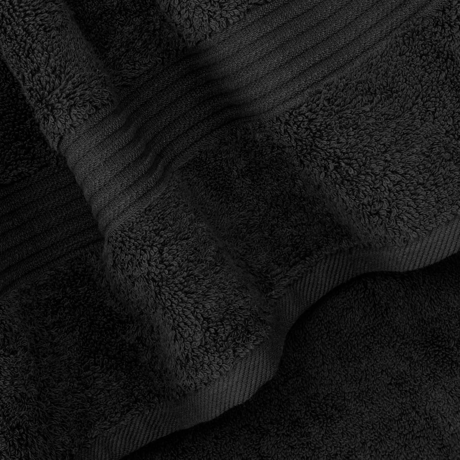 Cotton Paradise Black 6 Piece Towel Set, 100% Cotton Turkish Towels for Bathroom, 2 Bath Towels 2 Hand Towels 2 Washcloths Soft Fluffy Bathroom Towels