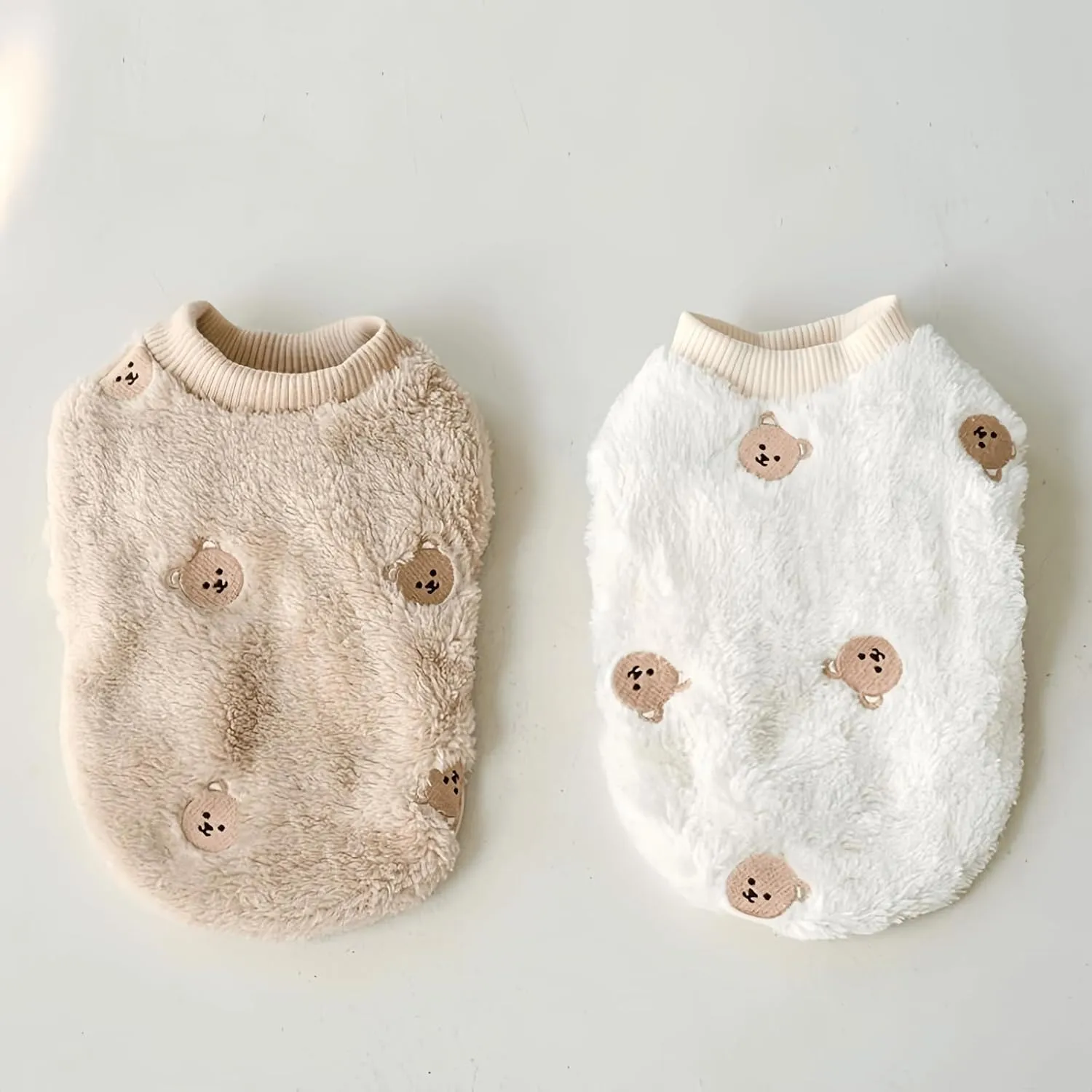 Cute Pet Apparel Bear Pattern Cartoon Dog Clothes All Season Sleeveless Puppy Kitten Pullover Soft Skin-Friendly (White, M (4.4-7.7lbs))
