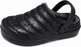 CYian Women's Men's Fuzzy Slippers Lined Clogs and Warm Plush Fleece Garden Shoes Indoor Outdoor with Elastic Strap