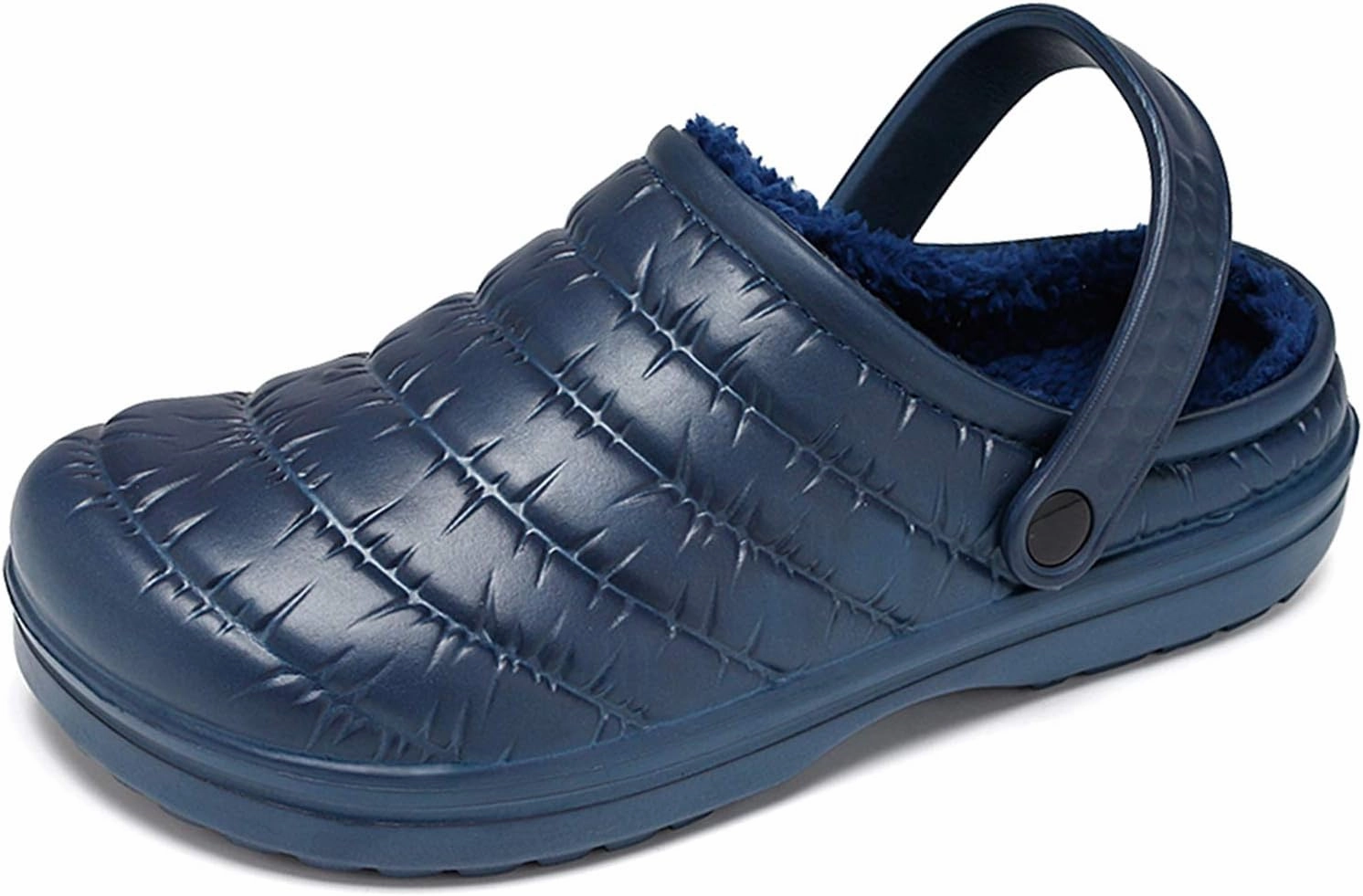 CYian Women's Men's Fuzzy Slippers Lined Clogs and Warm Plush Fleece Garden Shoes Indoor Outdoor with Elastic Strap