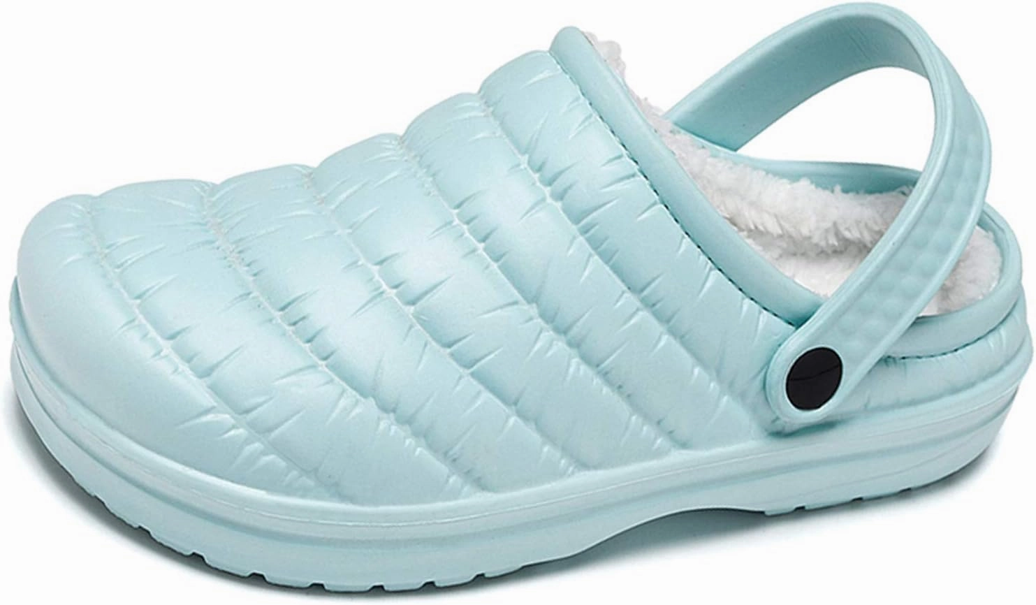 CYian Women's Men's Fuzzy Slippers Lined Clogs and Warm Plush Fleece Garden Shoes Indoor Outdoor with Elastic Strap