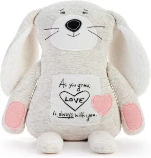 DEMDACO Poetic Threads As You Grow Grey and Pink 13 x 10 Inch Stuffed Plush Animal Bunny Pink