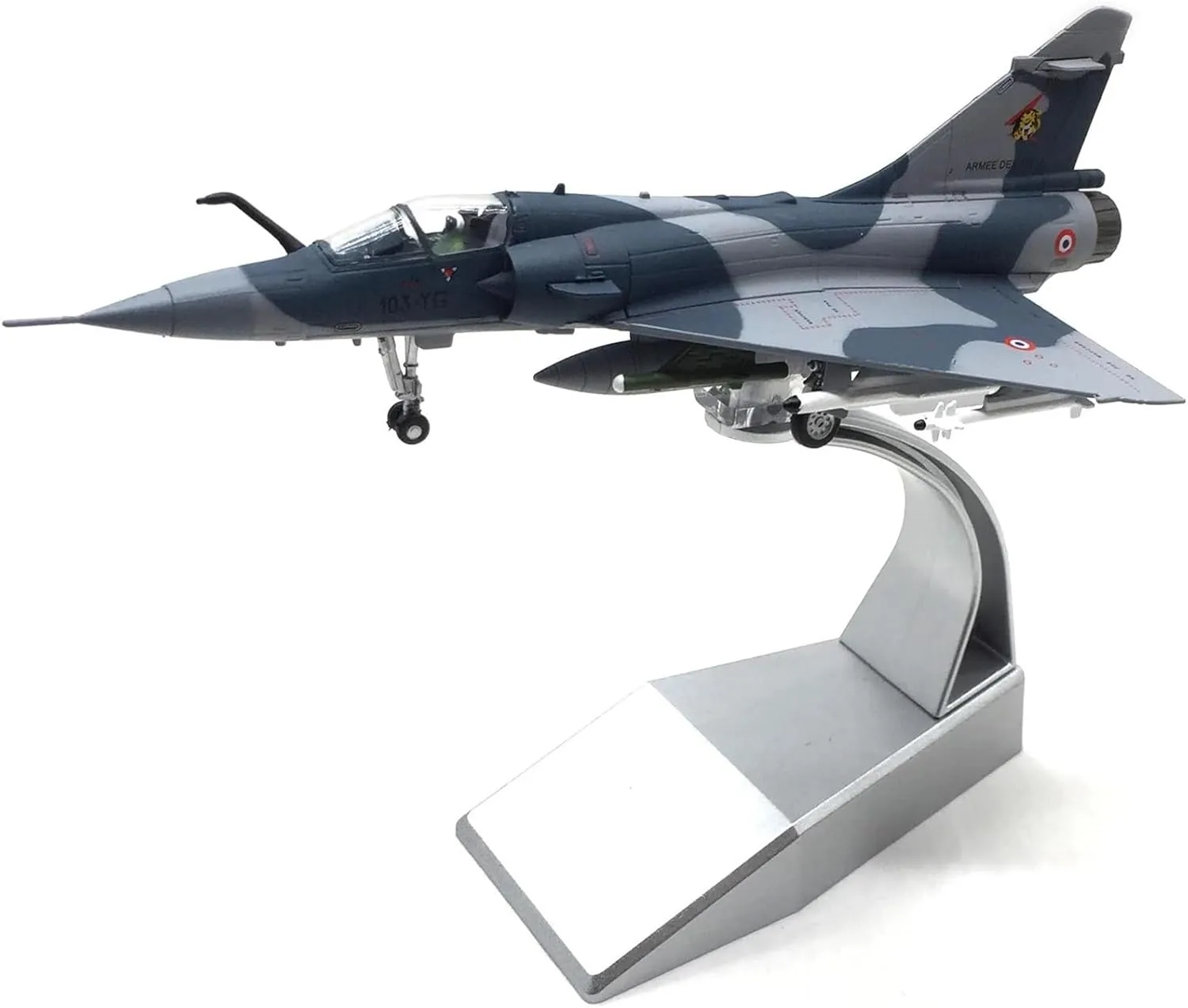 Die-cast Aircraft Model 1 100 Scale Model for French Mirage 2000 Mirage Strike Fighter Painted Aircraft Model Assembly Kit with Gears Airplane Model kit
