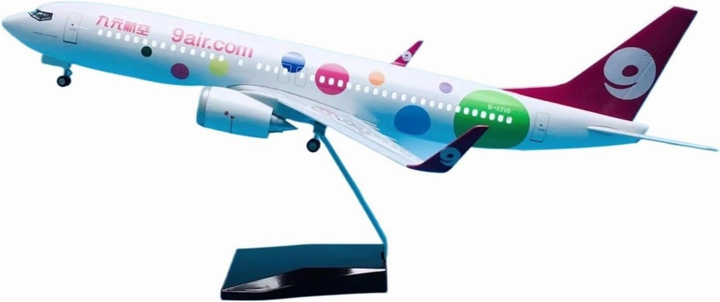 Diecast Plane Model 1:85 Scale for B737-800 ABS Plastic Die-Casting Airplane Model Souvenirs with Wheels & Led Light
