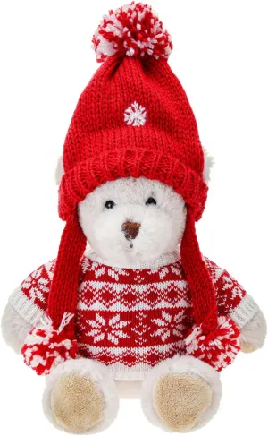 Dilly dudu Christmas Teddy Bear Stuffed Animal Plush Soft Toys Cuddly Dolls Best Gifts 10-Inch (Brown)