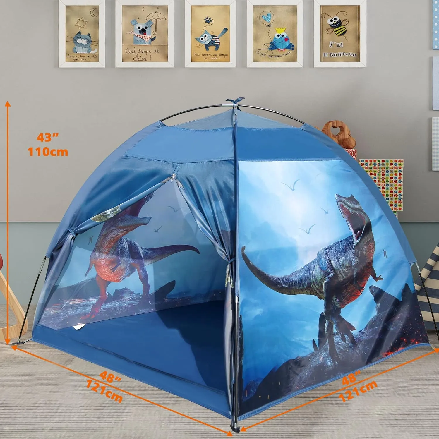 Dinosaur Tent for Kids with Real Dinosaur Theme Kids Play Tent Indoor and Outdoor Tent for Kids Dinosaur Toys for Boys & Girls to Have Fun