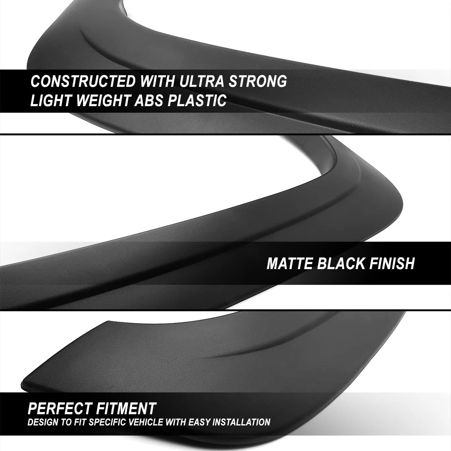 DNA Motoring IF-10011-MBK 4 Pcs OE Style Wheel Fender Flares Compatible with 94-01 Ram 1500 2500 3500 96" 78" Fleetside Beds