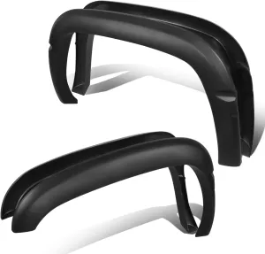 DNA Motoring IF-10011-MBK 4 Pcs OE Style Wheel Fender Flares Compatible with 94-01 Ram 1500 2500 3500 96" 78" Fleetside Beds