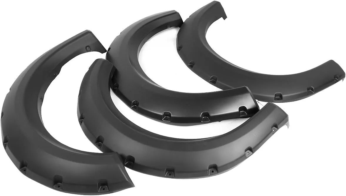 DNA MOTORING WF-F15009-88BK Pocket-Riveted Style Fender Wheel Flares 4Pcs/Set Compatible with 09-14 F-150 Styleside