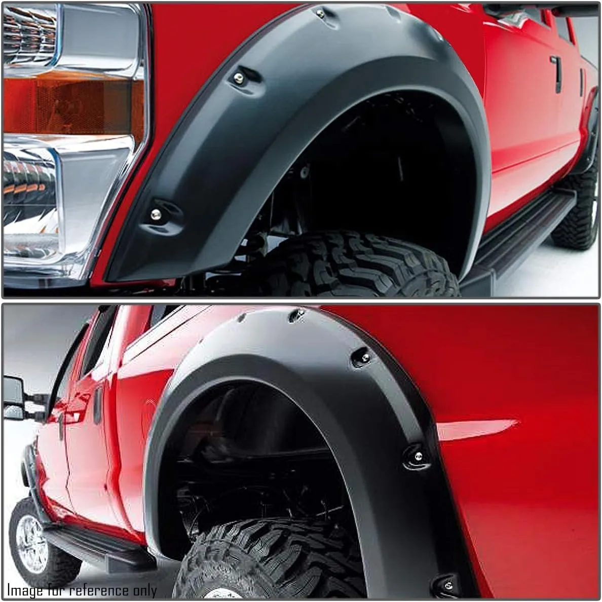 DNA MOTORING WF-F15009-88BK Pocket-Riveted Style Fender Wheel Flares 4Pcs/Set Compatible with 09-14 F-150 Styleside