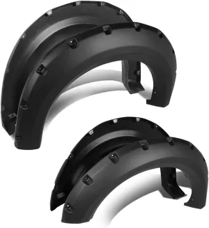 DNA MOTORING WF-F15009-88BK Pocket-Riveted Style Fender Wheel Flares 4Pcs/Set Compatible with 09-14 F-150 Styleside