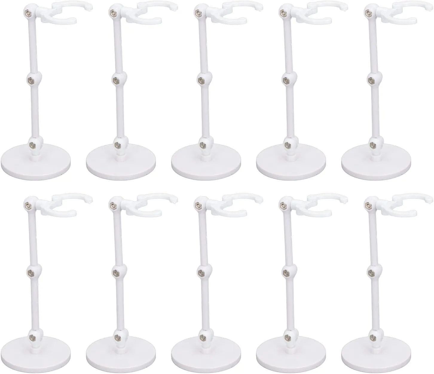 Doll Display Stand, 10 Sets Portable Teddy Bear Plastic Stand for Mini Doll, Creative Versatility, Compatible with 6-inch Types, MultiPurpose Set, Secure Display, Sturdy (White)