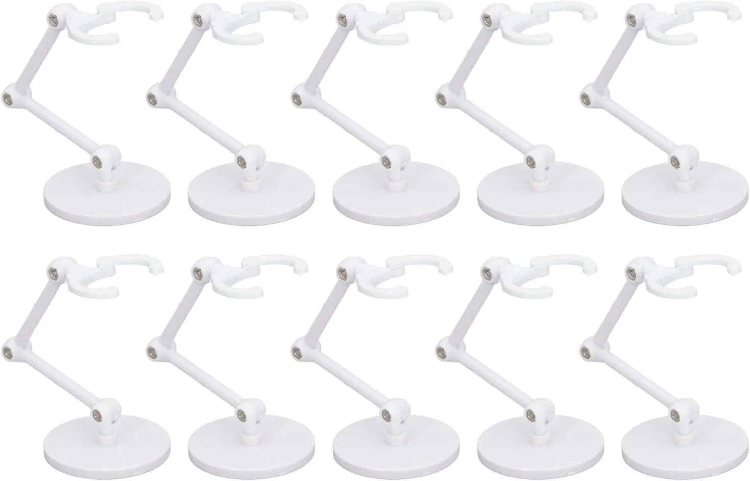 Doll Display Stand, 10 Sets Portable Teddy Bear Plastic Stand for Mini Doll, Creative Versatility, Compatible with 6-inch Types, MultiPurpose Set, Secure Display, Sturdy (White)