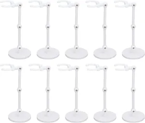 Doll Display Stand, 10 Sets Portable Teddy Bear Plastic Stand for Mini Doll, Creative Versatility, Compatible with 6-inch Types, MultiPurpose Set, Secure Display, Sturdy (White)