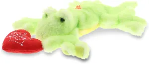 DolliBu I Love You Green Gecko Lizard Plush - Cute Stuffed Animal with Heart and with Name Personalization for Valentines, Anniversary, Romantic Date, Gift - 13.5 Inches