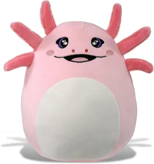 DolliBu Snug-Mooshies Axolotl Stuffed Animal Plush Toy - Wild Life Super Squishy Soft Animal Friend for Girls and Boys, Medium Huggable Cute Plush for Kids Play, Cuddling and Decoration - 10 Inches
