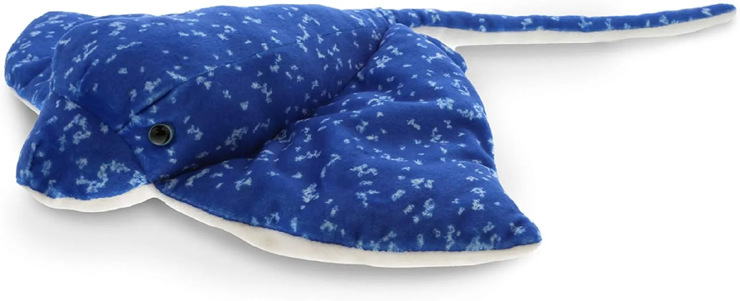 DolliBu Spotted Blue Stingray Plush - Super Soft Stuffed Animal Stingray Toy, Wild Collection Ocean Plush Gift for Kids and Adults, Cute Sea Creature Stuffed Ray - 17 Inches
