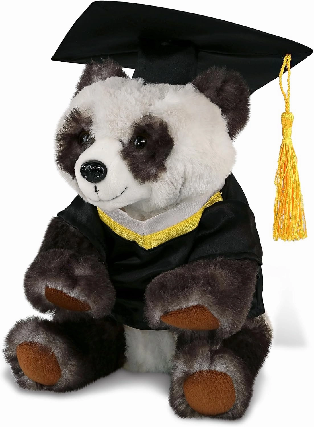 DolliBu Squat Panda Graduation Plush Toy - Super Soft Panda Graduation Stuffed Animal Dress Up with Gown and Cap with Tassel Outfit - Reward Celebration Grad Gift - 7 Inch