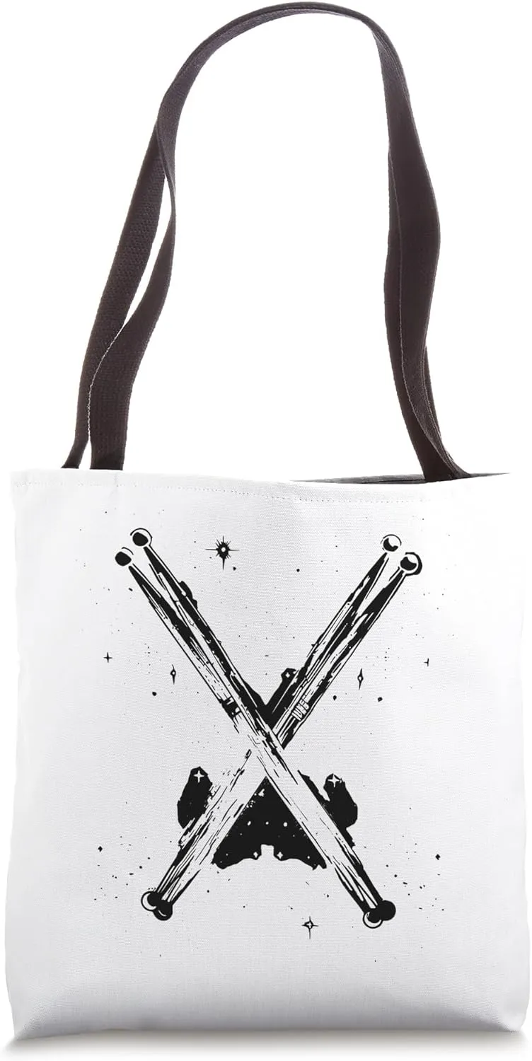 Drum Sticks Sketch Music Band Tote Bag