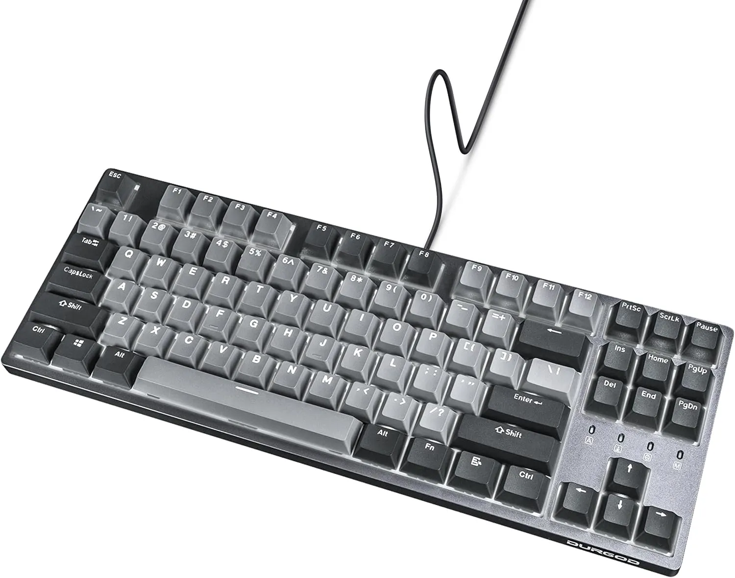 DURGOD K320 Corona White Backlit TKL Mechanical Keyboard | 87 Keys Tenkeyless | USB C Wired | Doubleshot PBT Keycaps | Programmable Keys | NKRO Rollover | Windows & Mac (Corona, Cherry Brown)