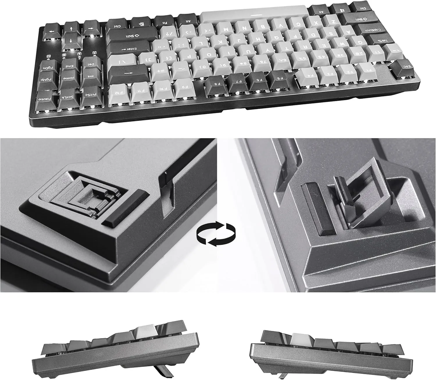 DURGOD K320 Corona White Backlit TKL Mechanical Keyboard | 87 Keys Tenkeyless | USB C Wired | Doubleshot PBT Keycaps | Programmable Keys | NKRO Rollover | Windows & Mac (Corona, Cherry Brown)