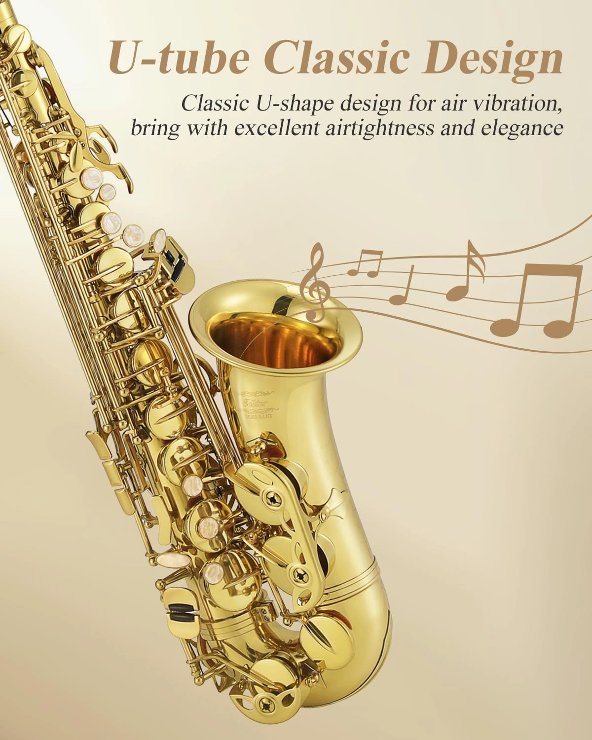 Eastar Professional Alto Saxophone Eb Gold Kit - With Cleaning Cloth, Carrying Case, Mouthpiece, Neck Strap, Reeds and Stand