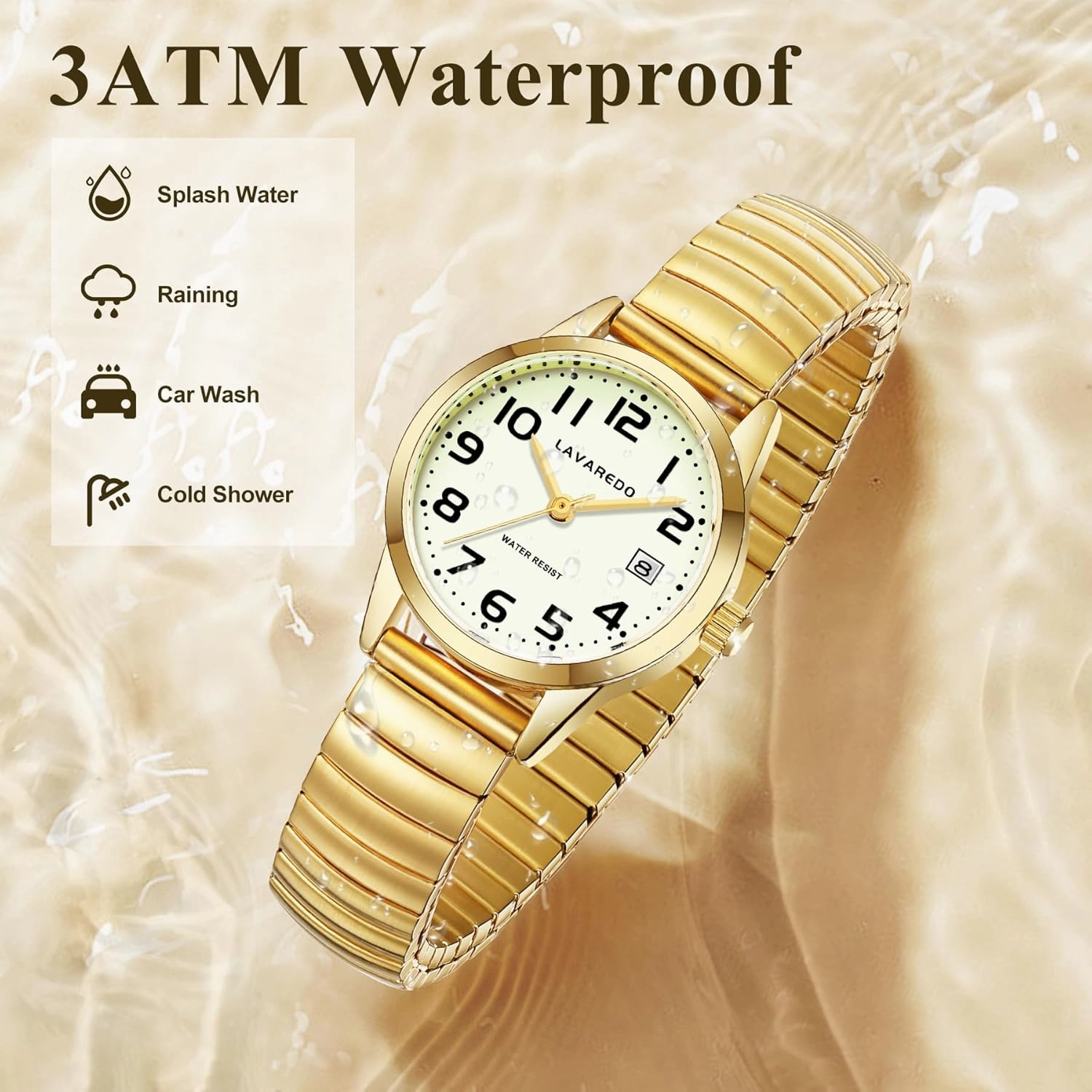 Elegant Gold Watches for Women Small Analog Watch, Waterproof Ladies Watches with Stainless Steel Expansion Band and Luminous Dial - Fashionable Christmas & Birthday Gifts for Women