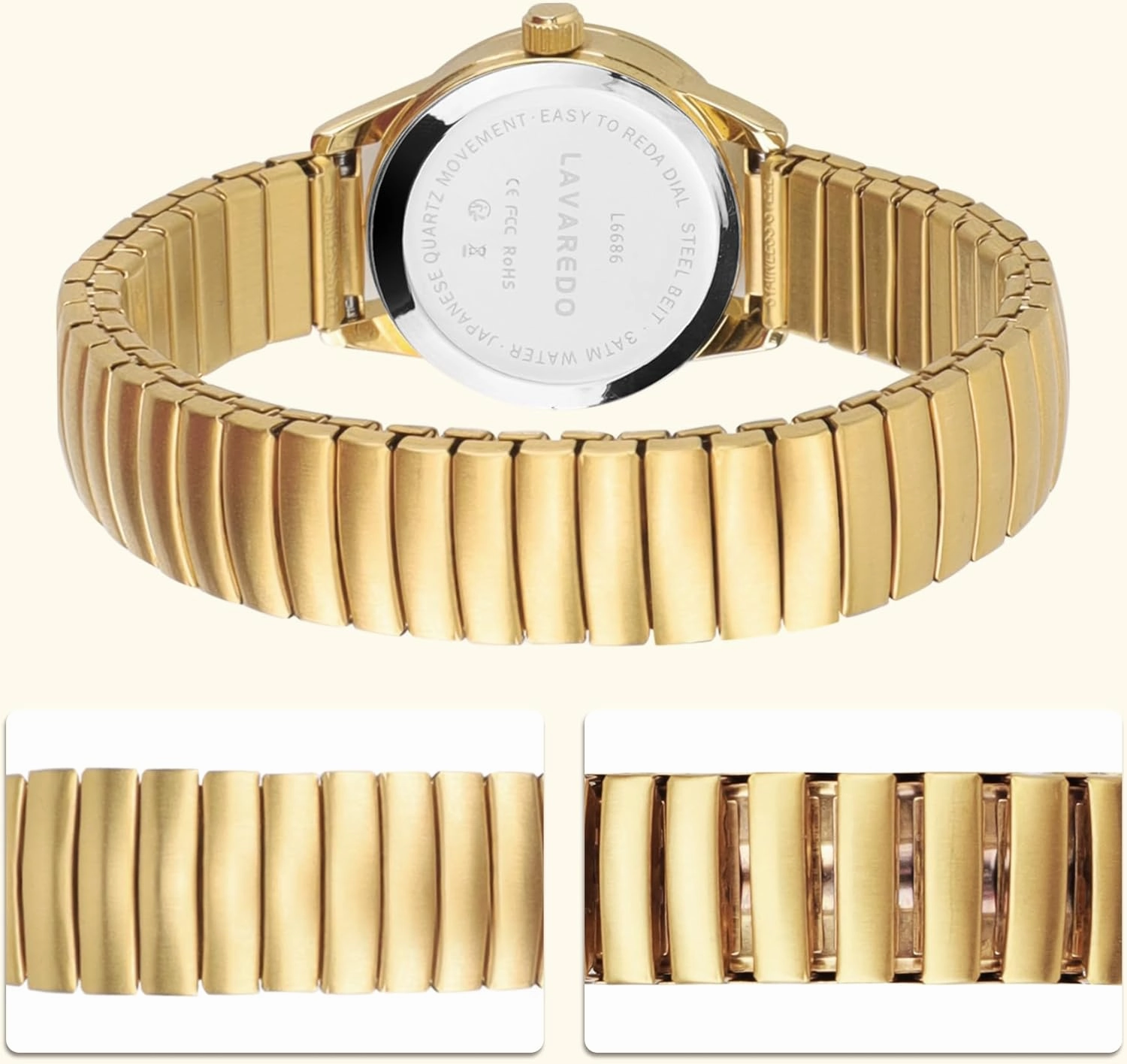 Elegant Gold Watches for Women Small Analog Watch, Waterproof Ladies Watches with Stainless Steel Expansion Band and Luminous Dial - Fashionable Christmas & Birthday Gifts for Women
