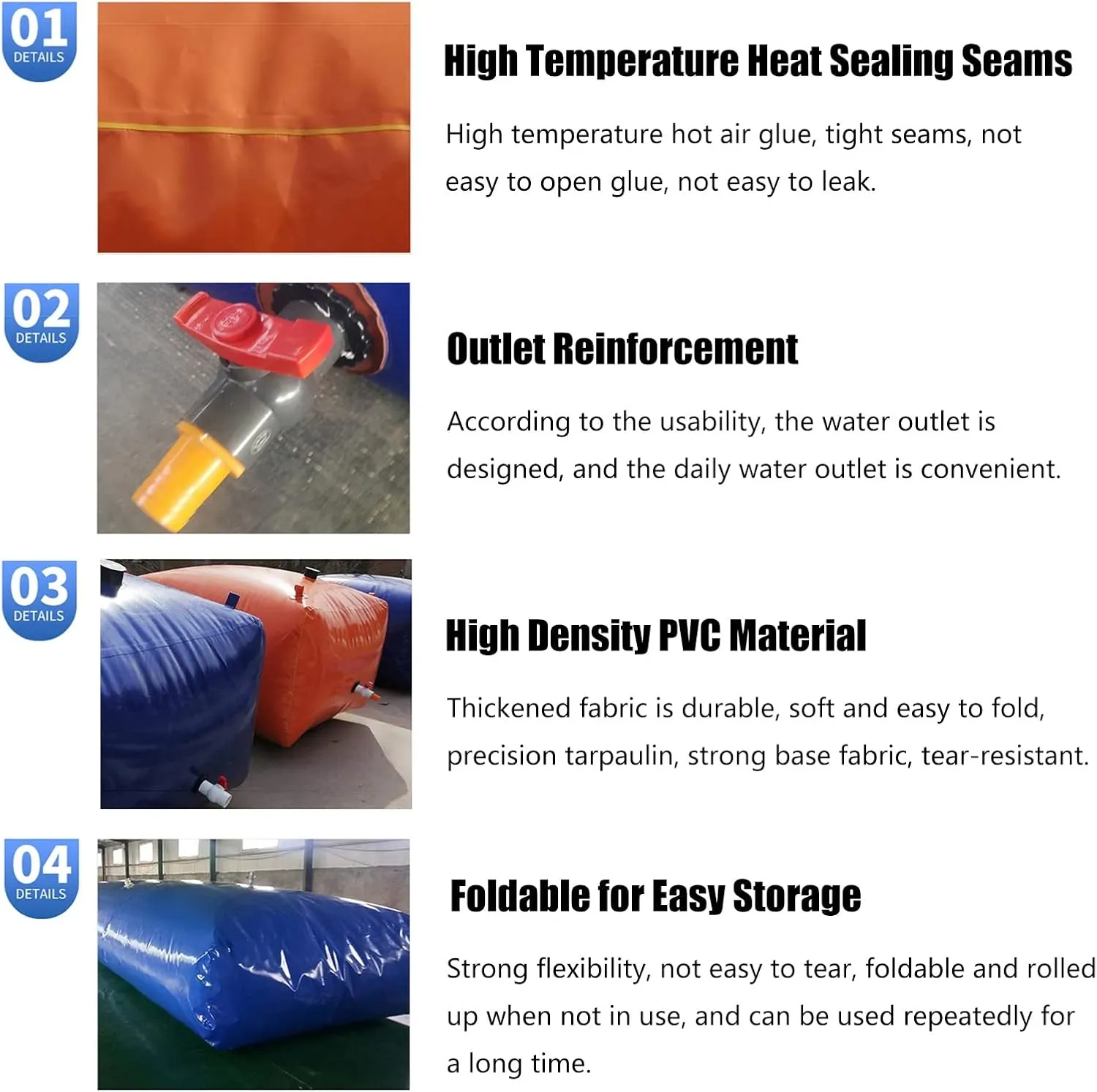 Emergency Water Bladder, Portable Water Tank Storage Containers, Collapsible Large Capacity Soft Water Bag for Drought Resistance, Fire Prevention (Size : 3x1.9x0.7m/4000L/1056Gal)