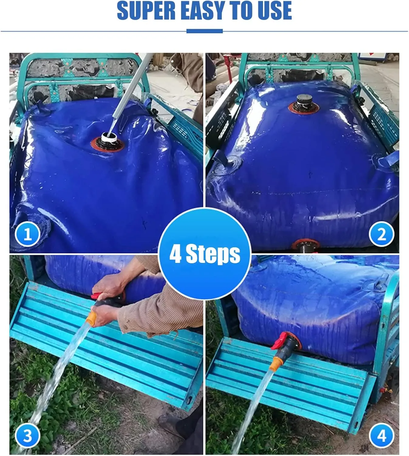 Emergency Water Bladder, Portable Water Tank Storage Containers, Collapsible Large Capacity Soft Water Bag for Drought Resistance, Fire Prevention (Size : 3x1.9x0.7m/4000L/1056Gal)