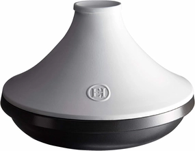Emile Henry EH779566 Delight Tagine White Lid/Slate Base, Ceramic, 4 liters, Black