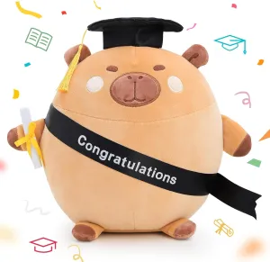 Emoin Graduation Capybara Plush Graduation Gifts for Boys and Girls, 11.8in Graduation Plush Capybara Stuffed Animals with Cap, Capybara Plushie Pillow for College, High School Grads- Congrats Grad