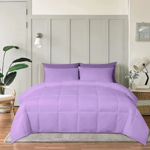 Emperor Bed in a Bag - 8 Piece 600 Thread Count Comforter Set 500 GSM with 9" Deep Pocket Sheet Set and Bed Skirt 100% Egyptian Cotton - Hotel Luxury Set - Lilac Solid