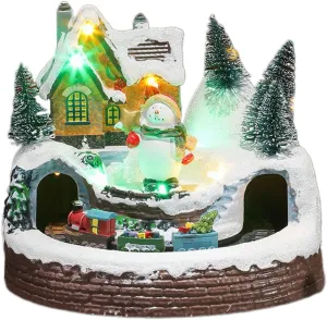 Enchanting Christmas Train Decoration Festival Musical Christmas Train With Rotating Action For Tree Embellishment