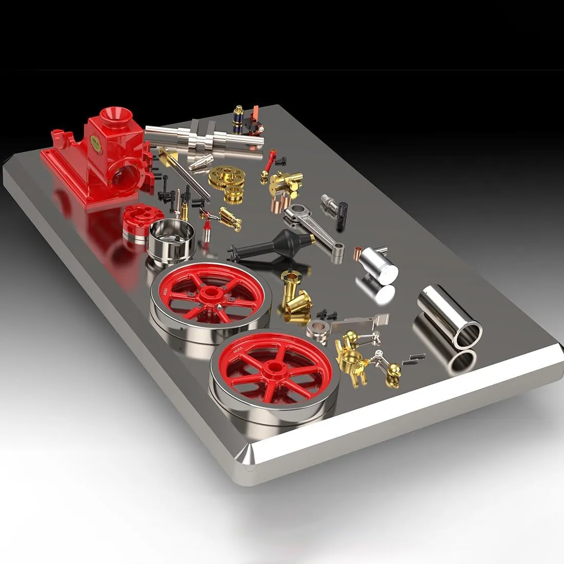 Engine Model Kit,Retrol Engine HM-01 7cc Engine 4-Stroke Horizontal Hit and Miss Internal Combustion Engine Model,Physical Experiment Toy for Kids and Adults (KIT Version)