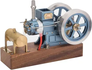 ENJOMOR 6CC Miniature Fixed-Type Four-Stroke Adjustable Speed Engine Model, Science Experiment Set for Adults (RTR Version/Blue)